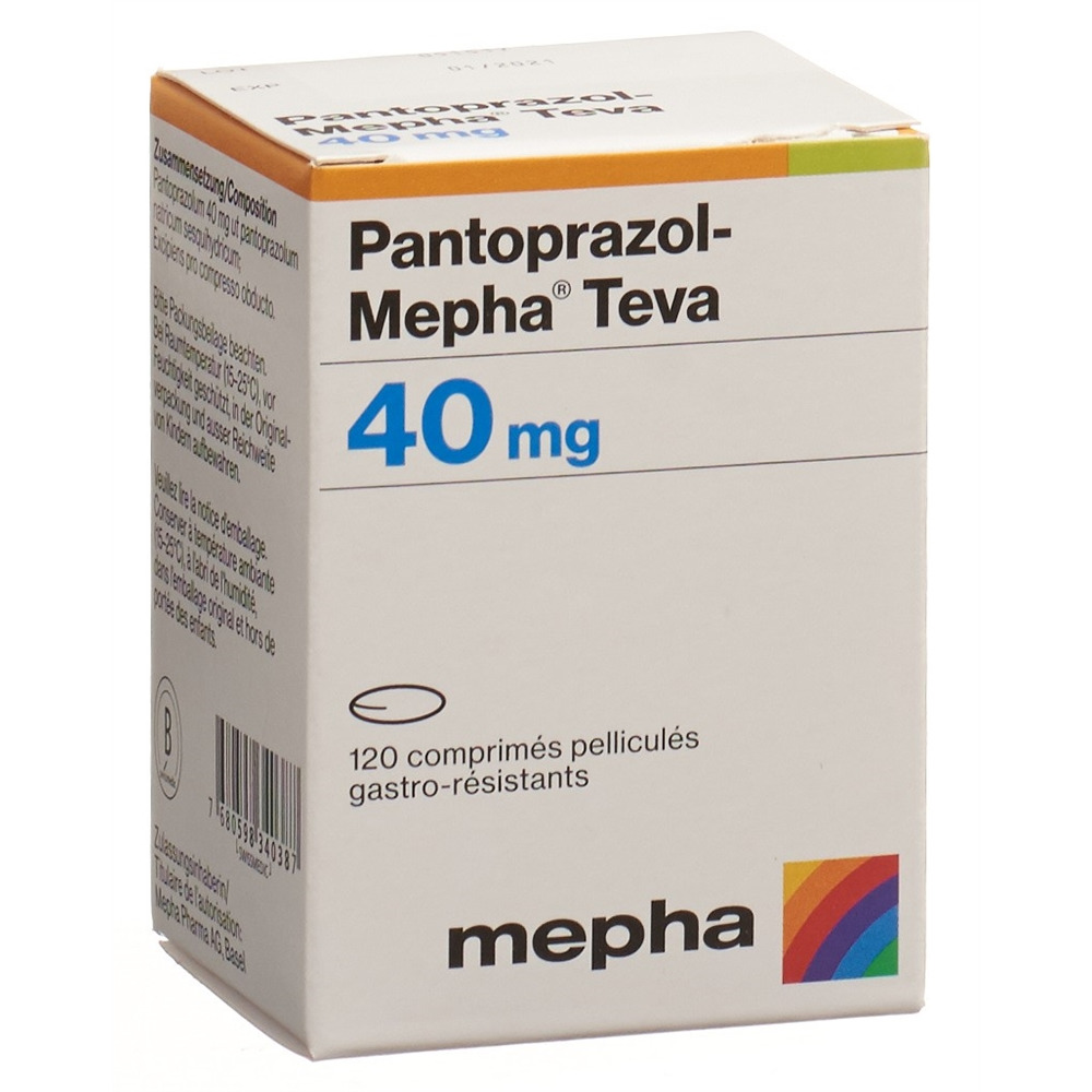 PANTOPRAZOL Mepha Teva cpr pell 40 mg bte 120 pce