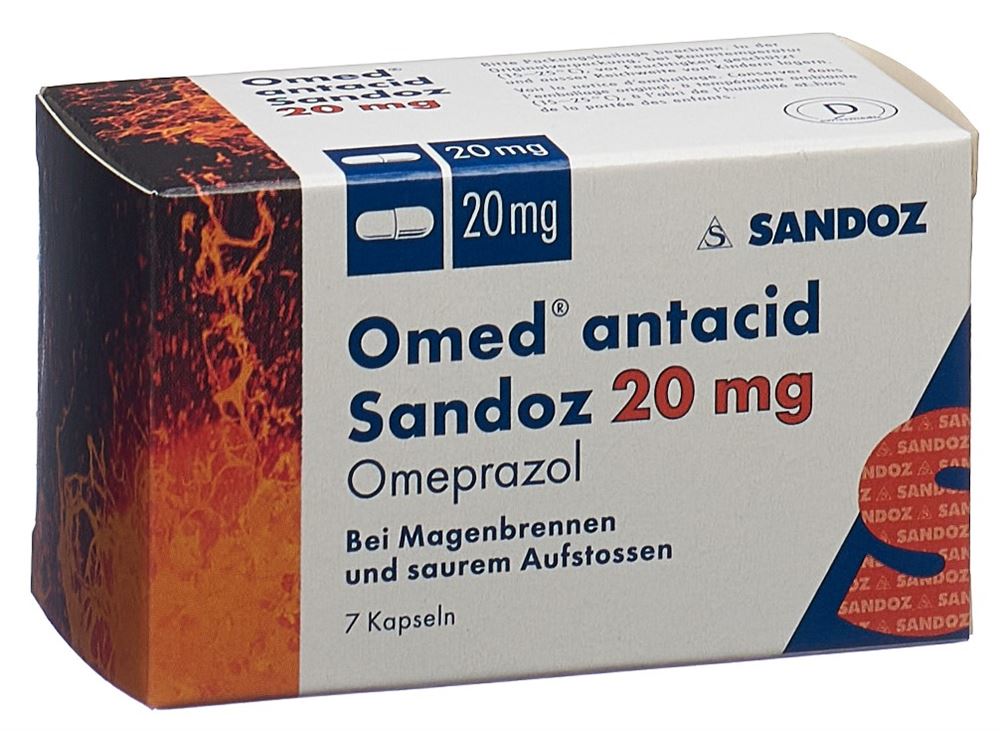 OMED antacid Sandoz caps 20 mg 7 pce