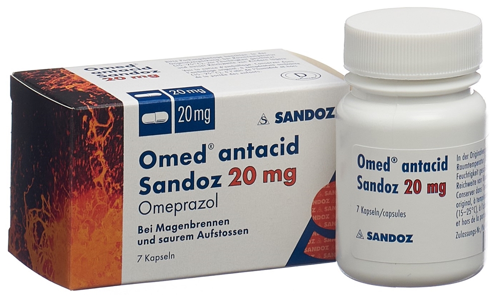 OMED antacid Sandoz caps 20 mg 7 pce