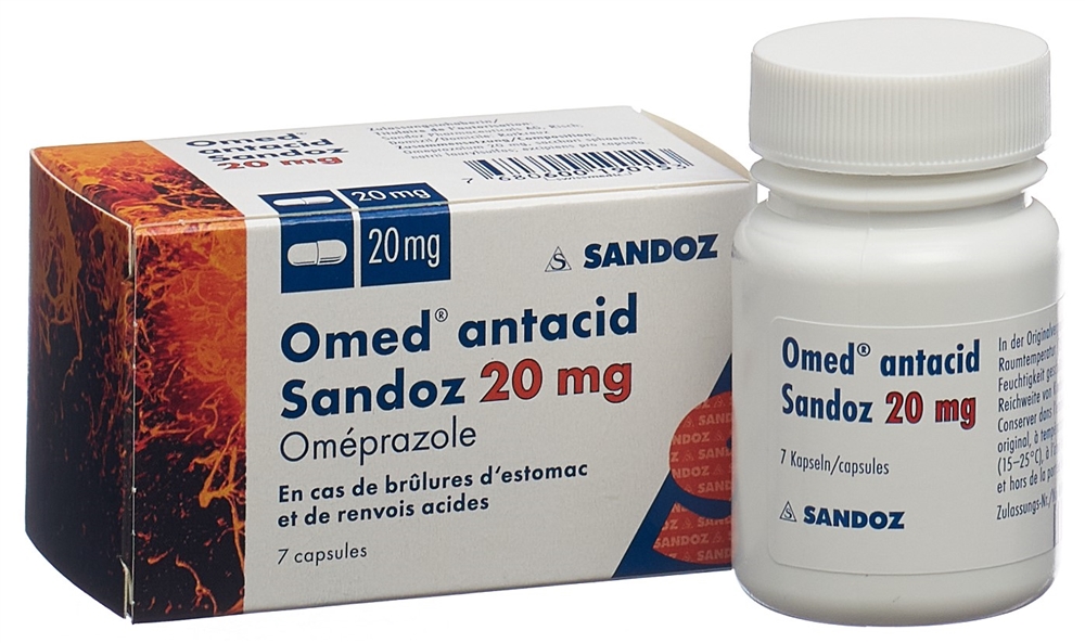 OMED antacid Sandoz caps 20 mg 7 pce
