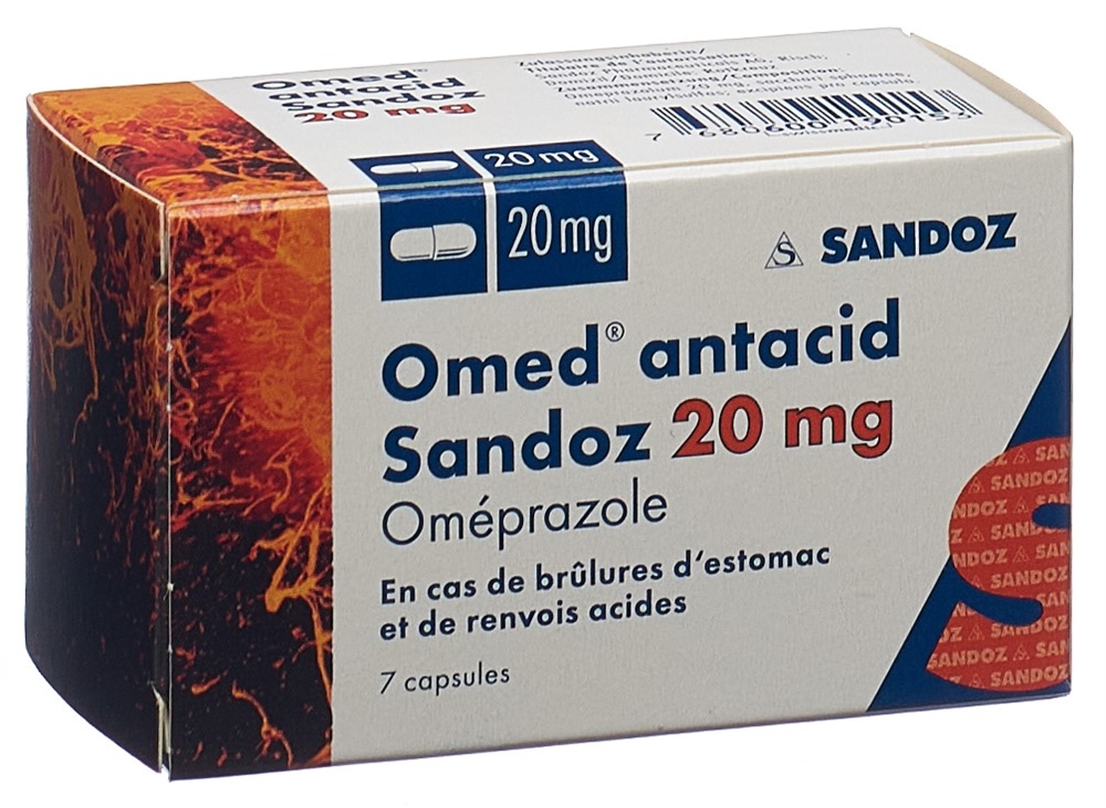 OMED antacid Sandoz caps 20 mg 7 pce
