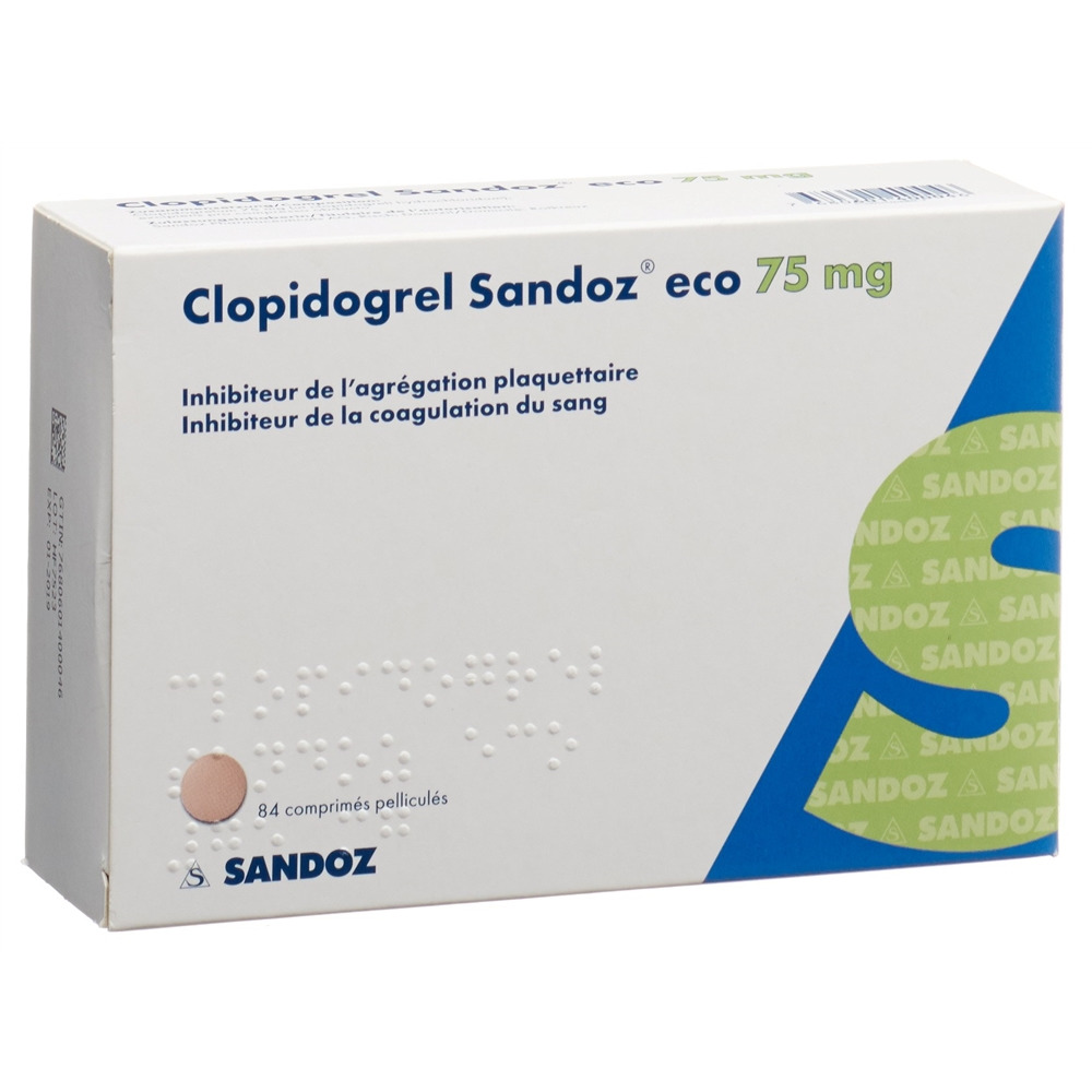 CLOPIDOGREL Sandoz eco cpr pell 75 mg 84 pce