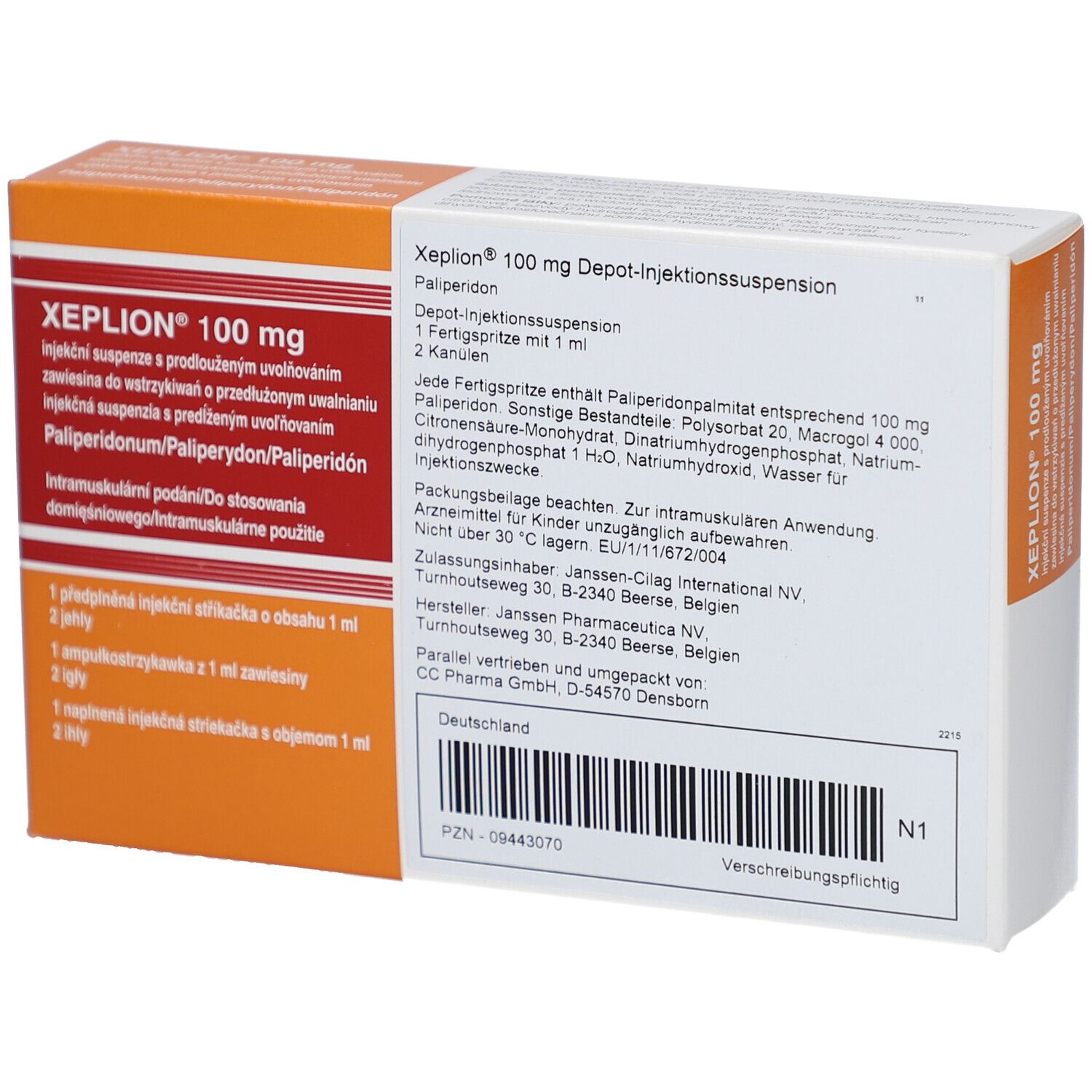 Xeplion 75 mg, Depot-Injektionssuspension in einer Fertigspritze