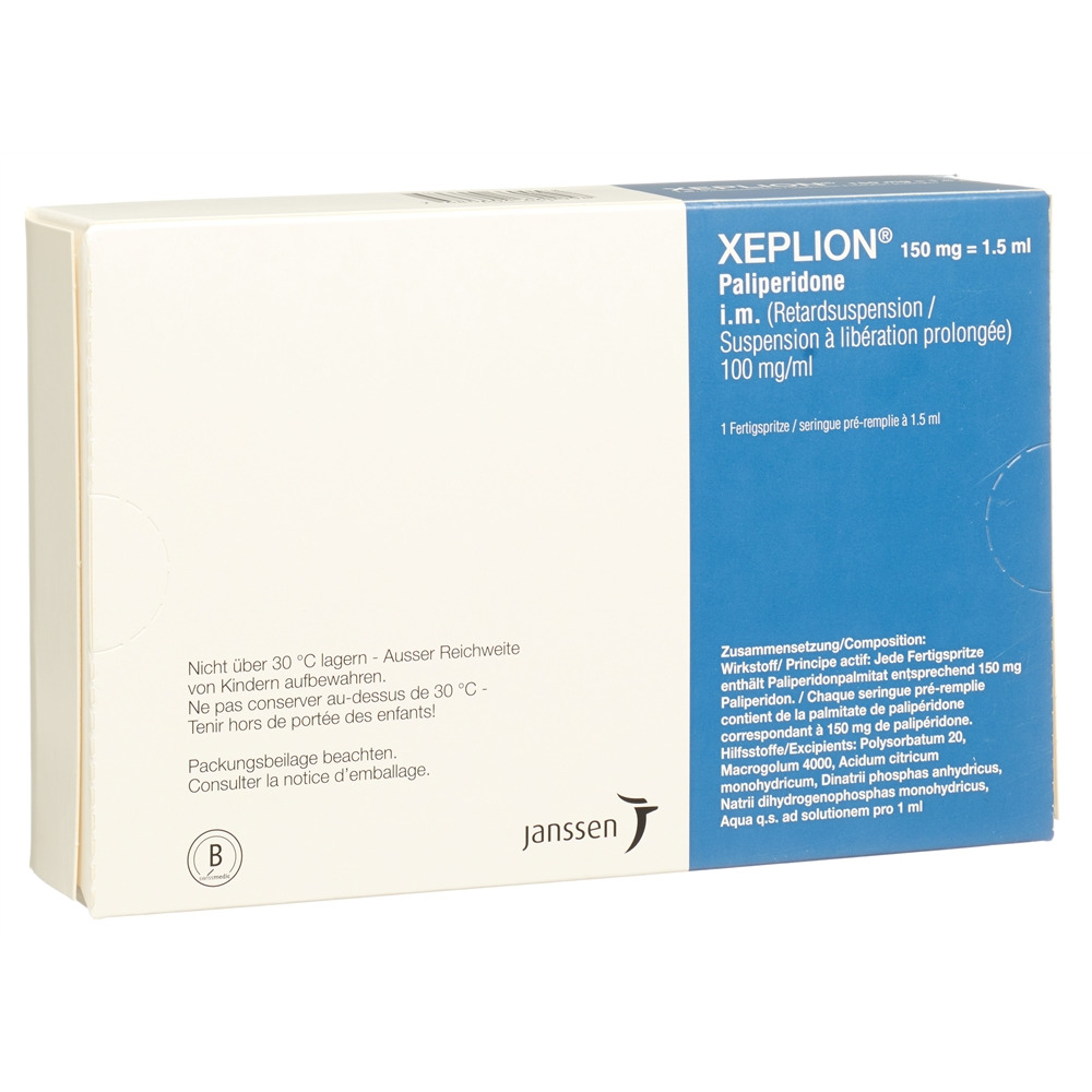 XEPLION susp inj 150 mg/1.5ml ser pré 1.5 ml