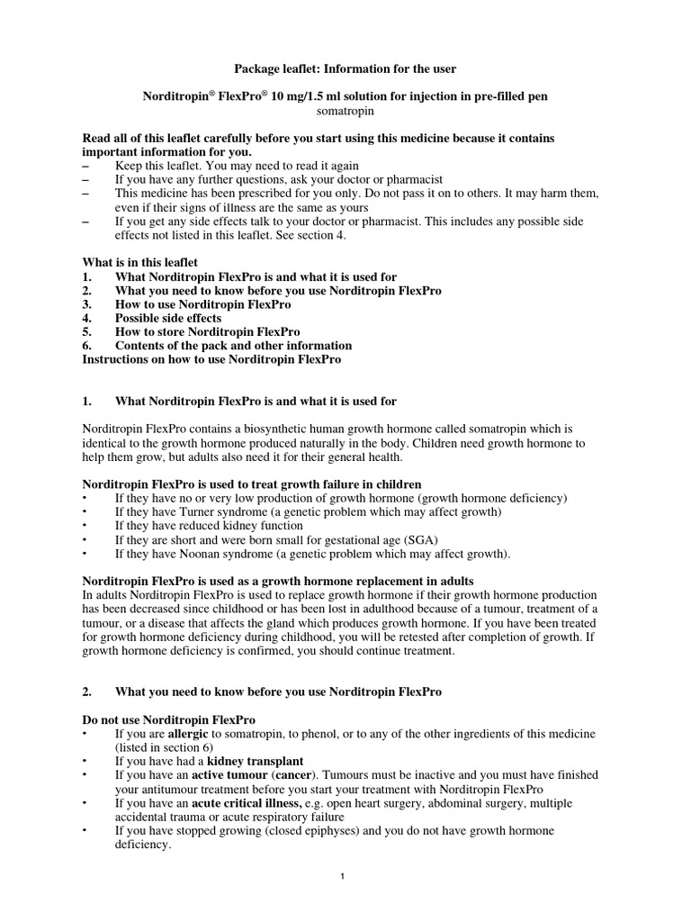 Norditropin FlexPro 10 mg, Injektionspräparat