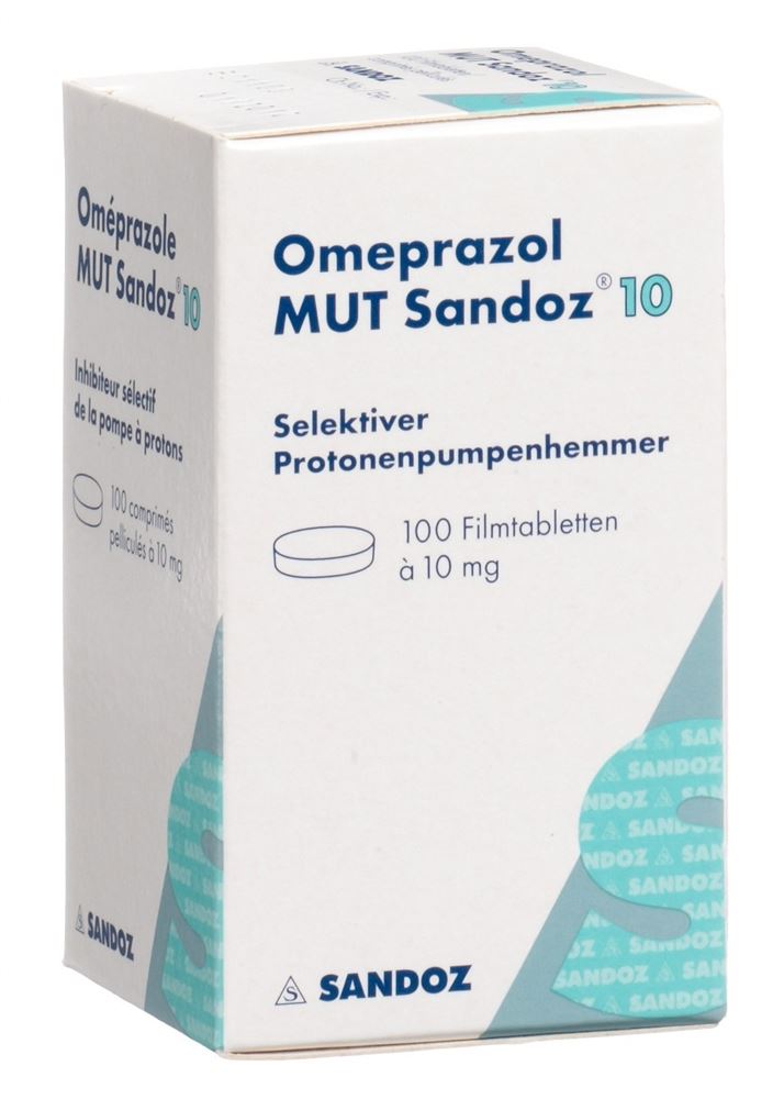 OMEPRAZOLE MUT Sandoz cpr pell 10 mg bte 100 pce