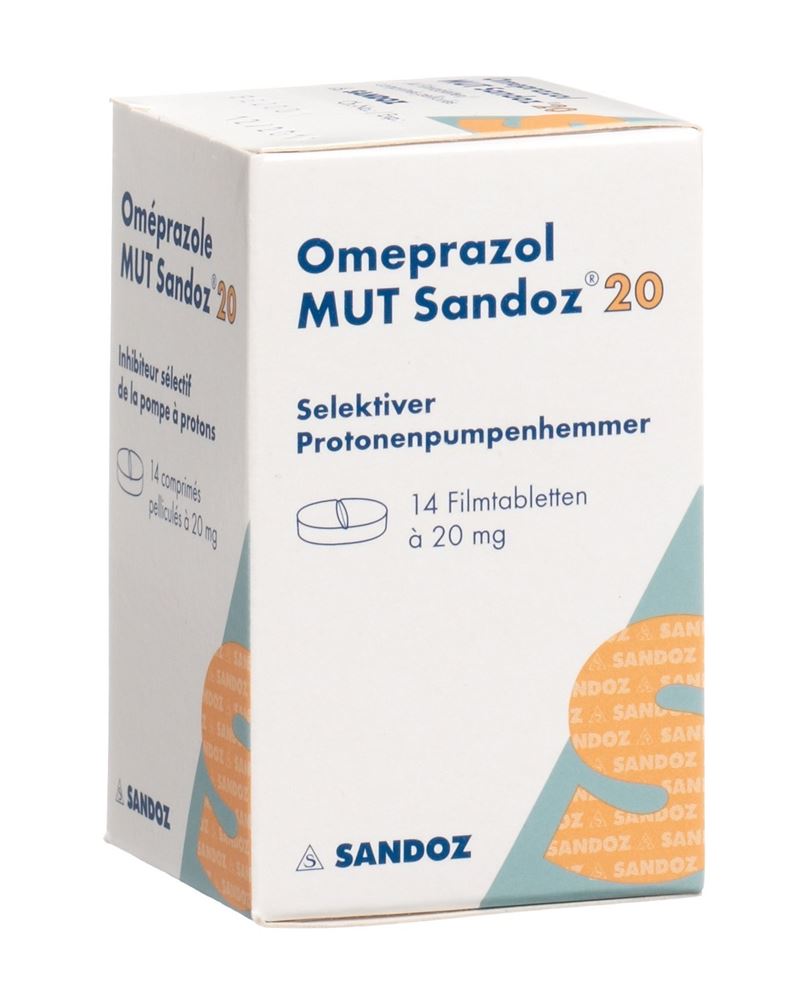 OMEPRAZOLE MUT Sandoz cpr pell 20 mg bte 14 pce