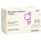 Ropivacain Sintetica 2 mg/ml, soluzione iniettabile o per infusione