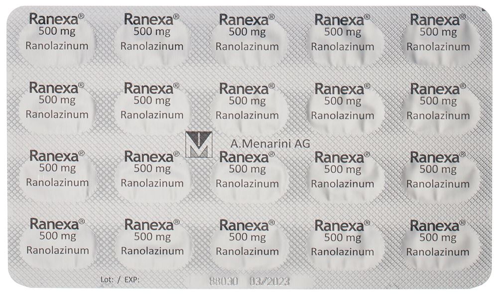 RANEXA cpr ret 500 mg 60 pce