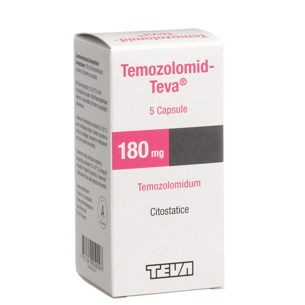 TEMOZOLOMID Teva caps 180 mg fl 5 pce
