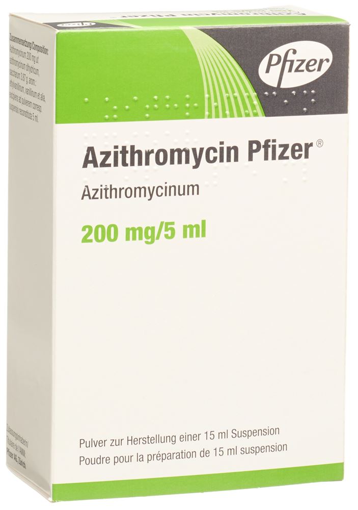 AZITHROMYCIN Pfizer pdr 200 mg/5ml p susp fl 15 ml