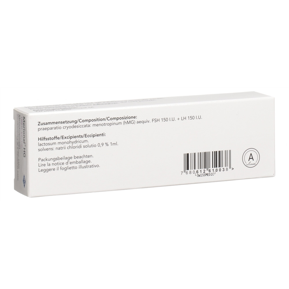 Merional HG 150 I.U., polvere e solvente per soluzione iniettabile i.m, s.c (fiala con solvente)