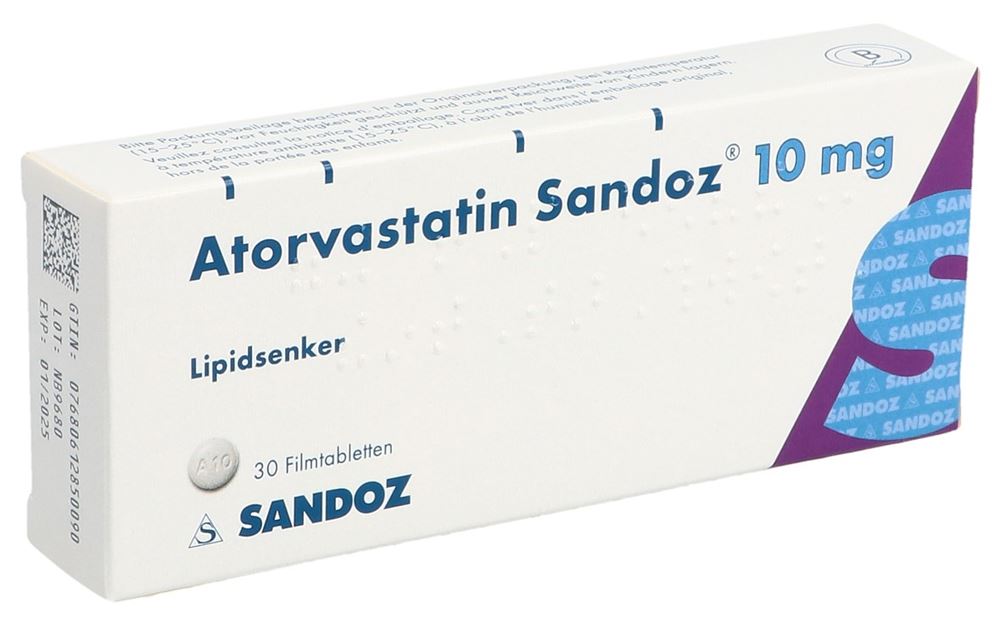 ATORVASTATINE Sandoz cpr pell 10 mg 30 pce