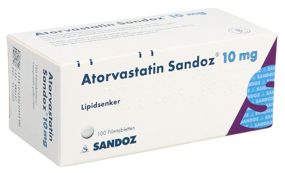 ATORVASTATINE Sandoz cpr pell 10 mg 100 pce