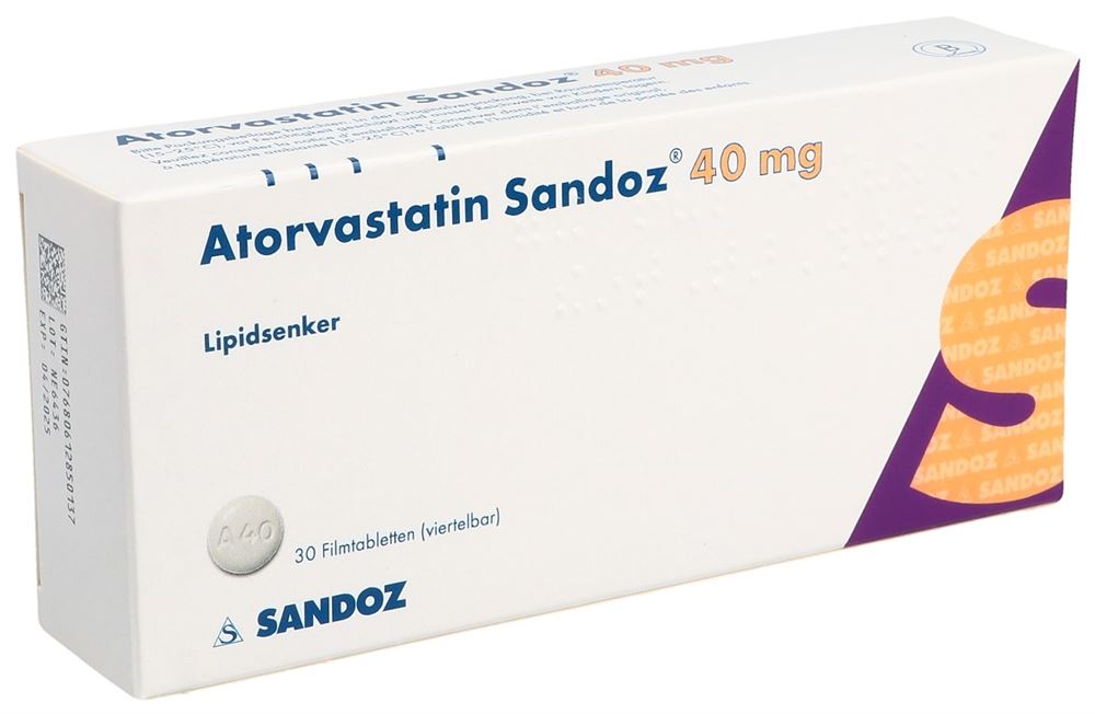 ATORVASTATINE Sandoz cpr pell 40 mg 30 pce