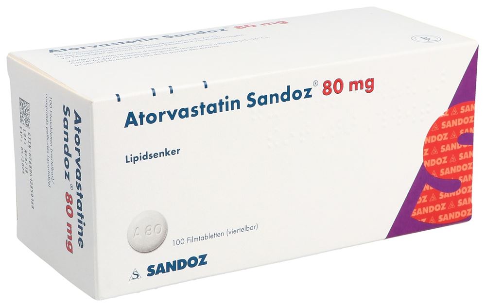 ATORVASTATINE Sandoz cpr pell 80 mg 100 pce