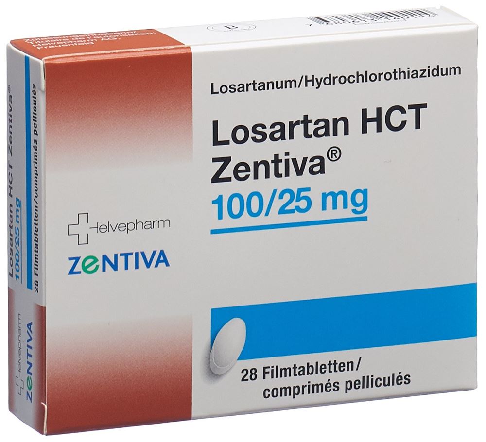 LOSARTAN HCT Zentiva cpr pell 100/25 mg 28 pce