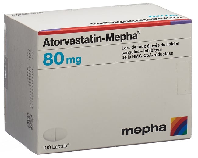 Atorvastatin-Mepha, lactabs 80 mg , 30 pce