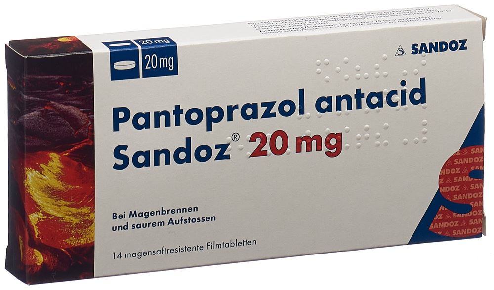 PANTOPRAZOLE ANTACID Sandoz cpr pell 20 mg 14 pce