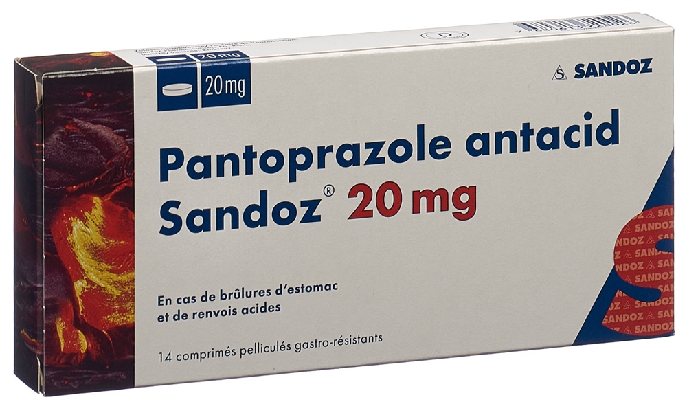 PANTOPRAZOLE ANTACID Sandoz cpr pell 20 mg 14 pce