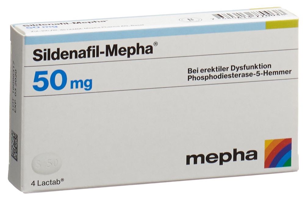 SILDENAFIL Mepha cpr pell 50 mg 4 pce