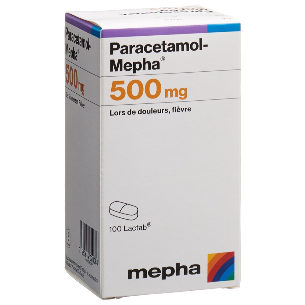PARACETAMOL Mepha cpr pell 500 mg bte 100 pce