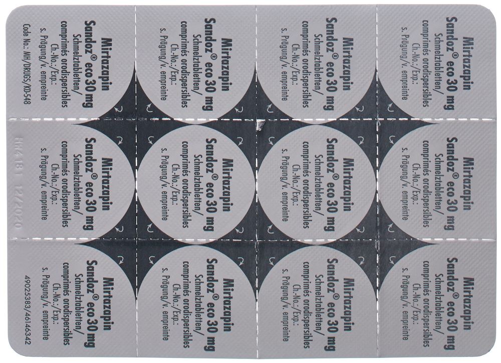 MIRTAZAPINE Sandoz eco cpr orodisp 30 mg 96 pce
