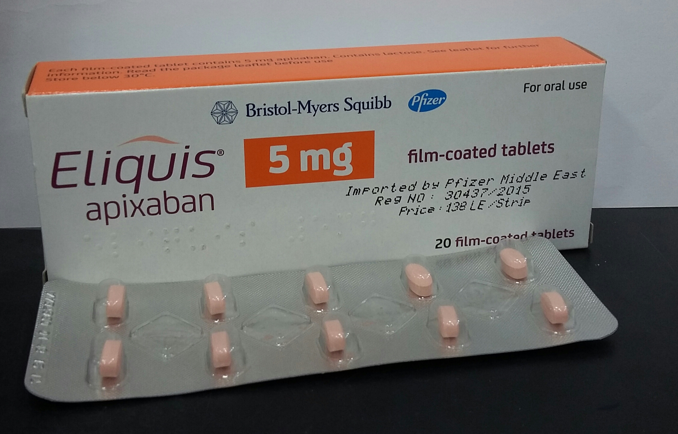 Eliquis 5 mg, Filmtabletten