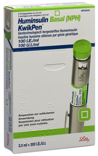 Insulin Lilly Huminsulin Basal KwikPen stylo prérempli, suspension injectable