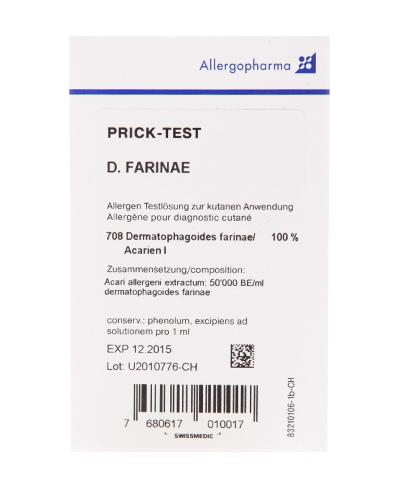 Provokations-Test D. farinae, Pulver und Lösungsmittel zur Herstellung einer Provokationstestlösung