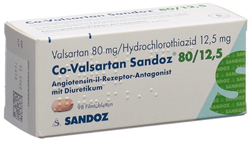 CO-VALSARTAN Sandoz cpr pell 80/12.5 98 pce