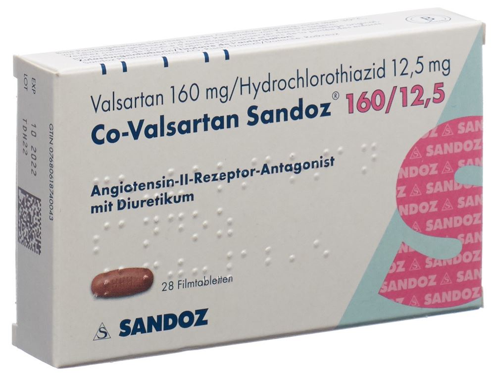 CO-VALSARTAN Sandoz cpr pell 160/12.5 28 pce