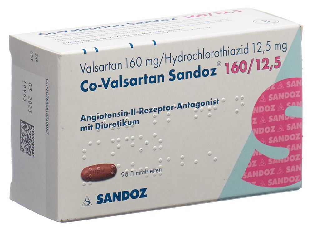 CO-VALSARTAN Sandoz cpr pell 160/12.5 98 pce