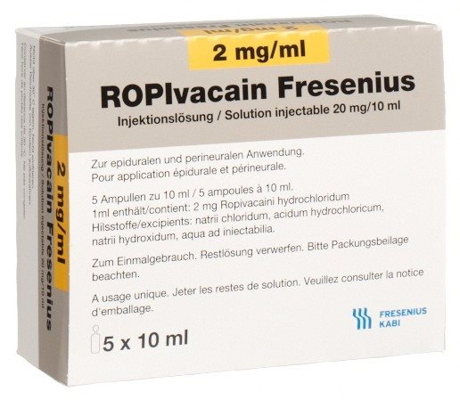ROPIVACAIN Fresenius 2 mg/ml 10ml amp 5 pce