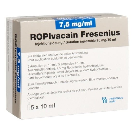 ROPIVACAIN Fresenius 7.5 mg/ml 10ml amp 5 pce