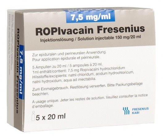 ROPIVACAIN Fresenius 7.5 mg/ml 20ml amp 5 pce