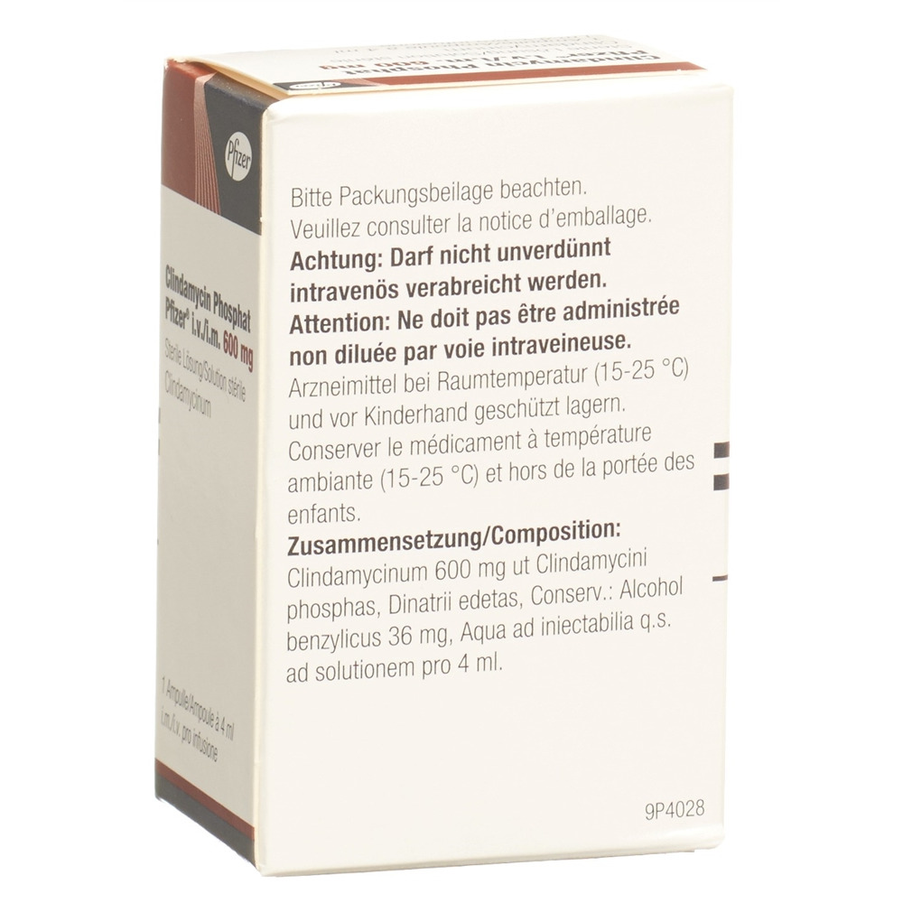 CLINDAMYCIN PHOSPHAT Pfizer 600 mg/4ml amp 4 ml