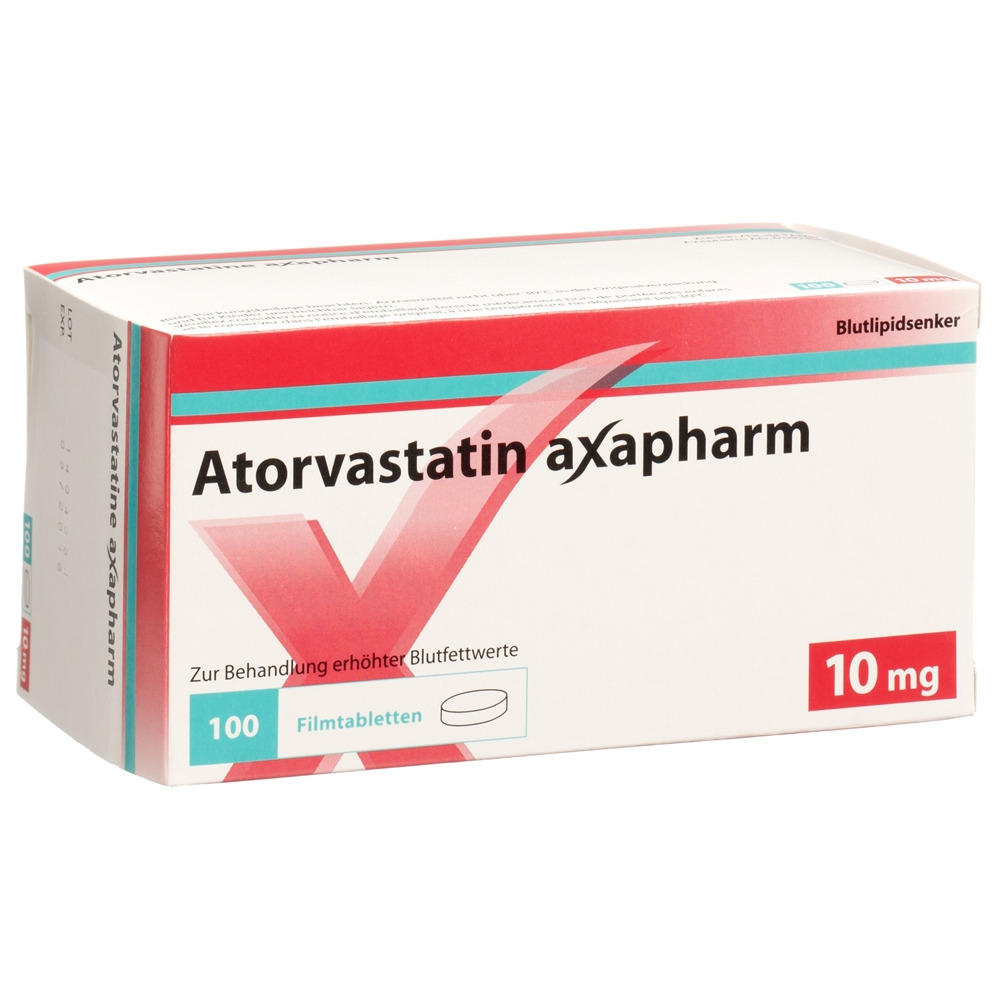 ATORVASTATINE axapharm cpr pell 10 mg 100 pce