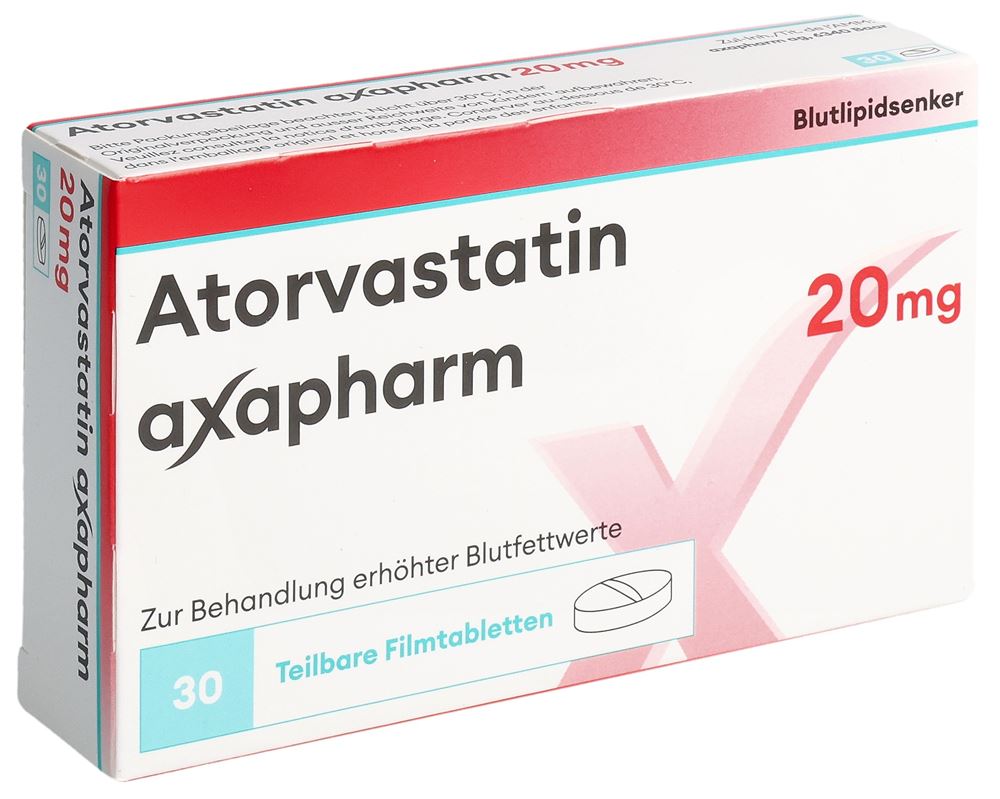 ATORVASTATINE axapharm cpr pell 20 mg 30 pce