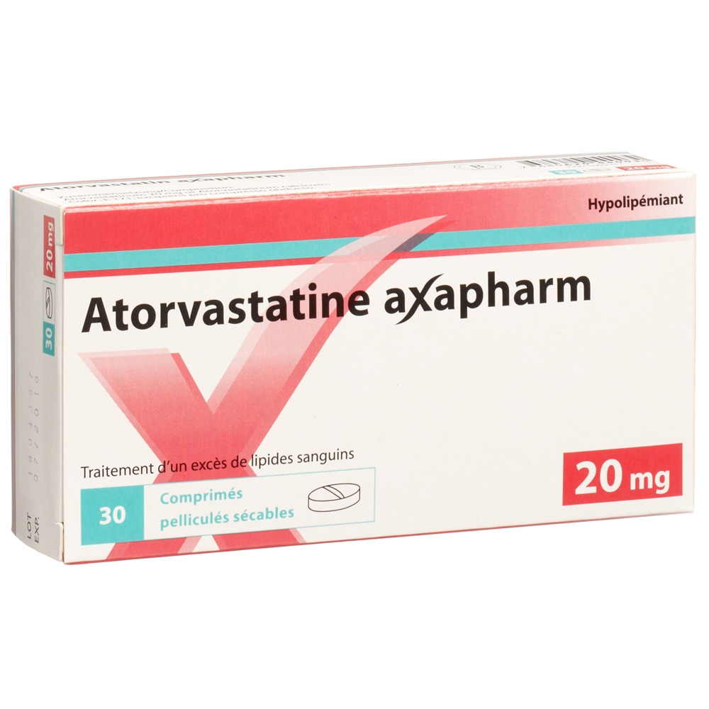 ATORVASTATINE axapharm cpr pell 20 mg 30 pce