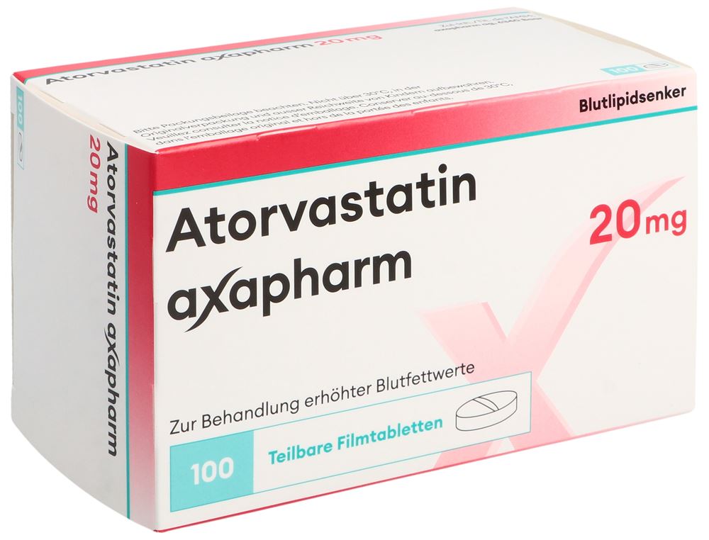 ATORVASTATINE axapharm cpr pell 20 mg 100 pce