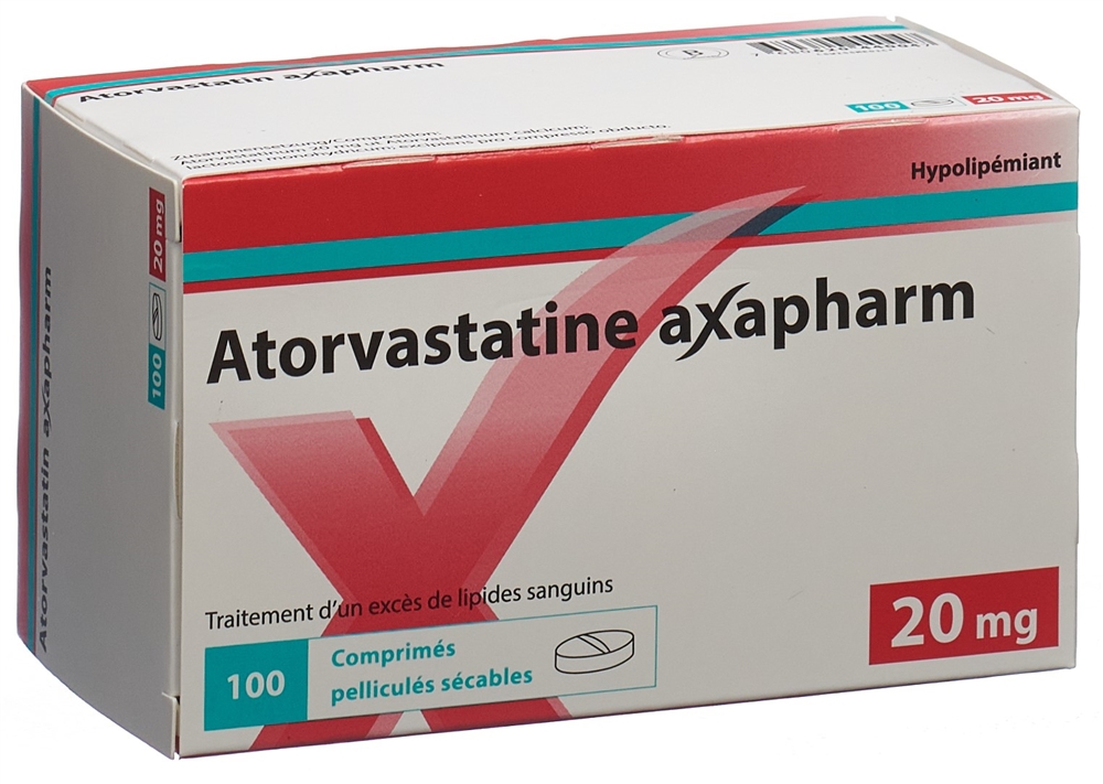ATORVASTATINE axapharm cpr pell 20 mg 100 pce