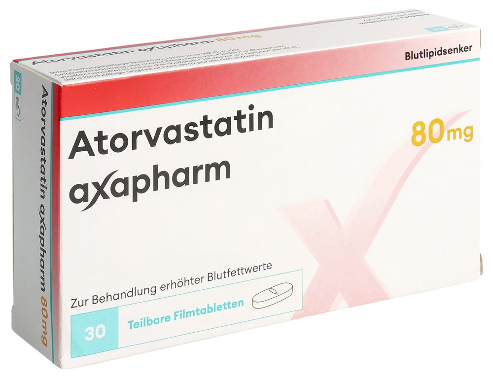 ATORVASTATINE axapharm cpr pell 80 mg 30 pce