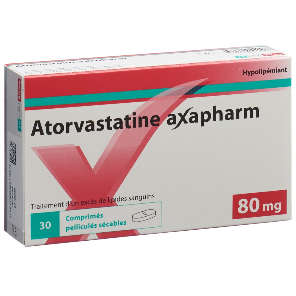 ATORVASTATINE axapharm cpr pell 80 mg 30 pce
