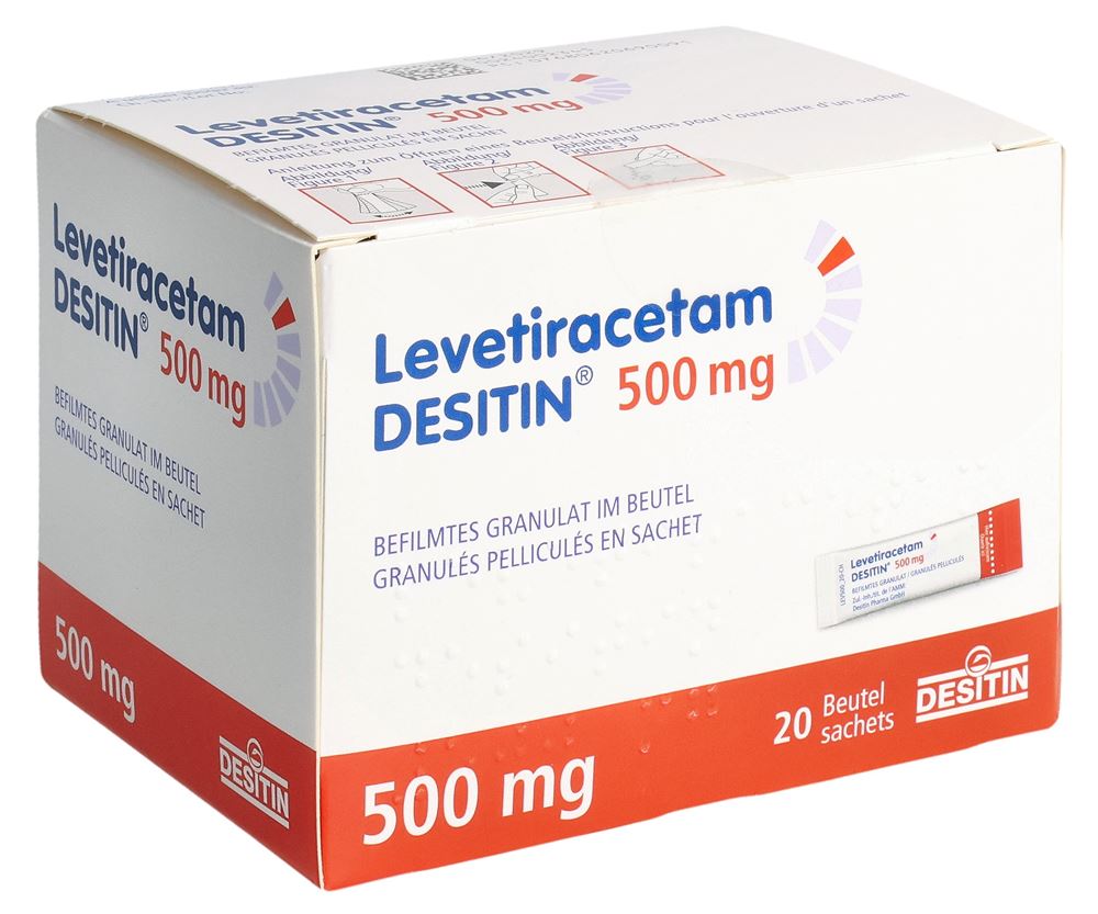 LEVETIRACETAM DESITIN mini cpr pel 500 mg 20 pce
