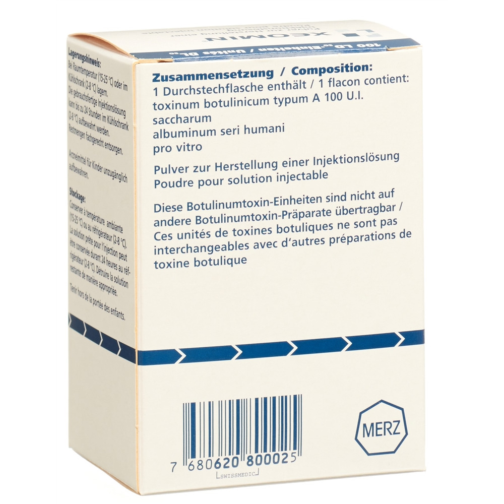 Xeomin 100 LD50-Einheiten, Pulver zur Herstellung einer Injektionslösung