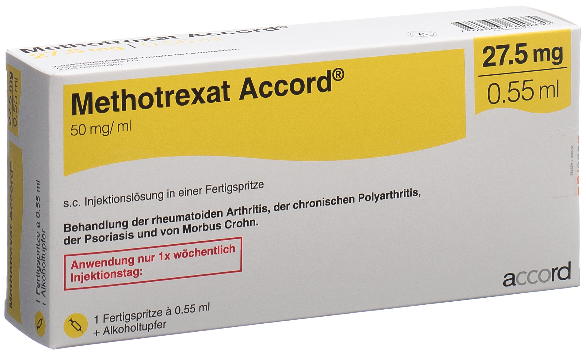 Methrexx  27.5 mg/1.375 ml, Injektionslösung in einer Fertigspritze