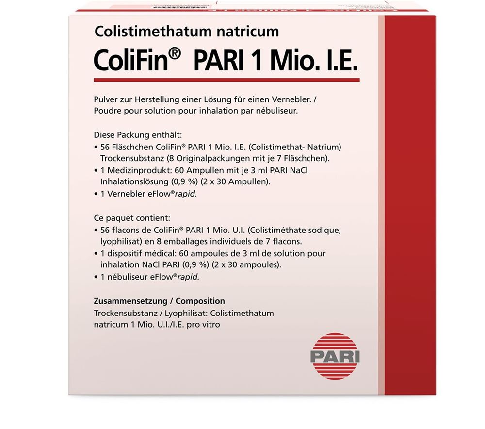 COLIFIN PARI pdr inh 1 mio UI c solv amp 56 pce