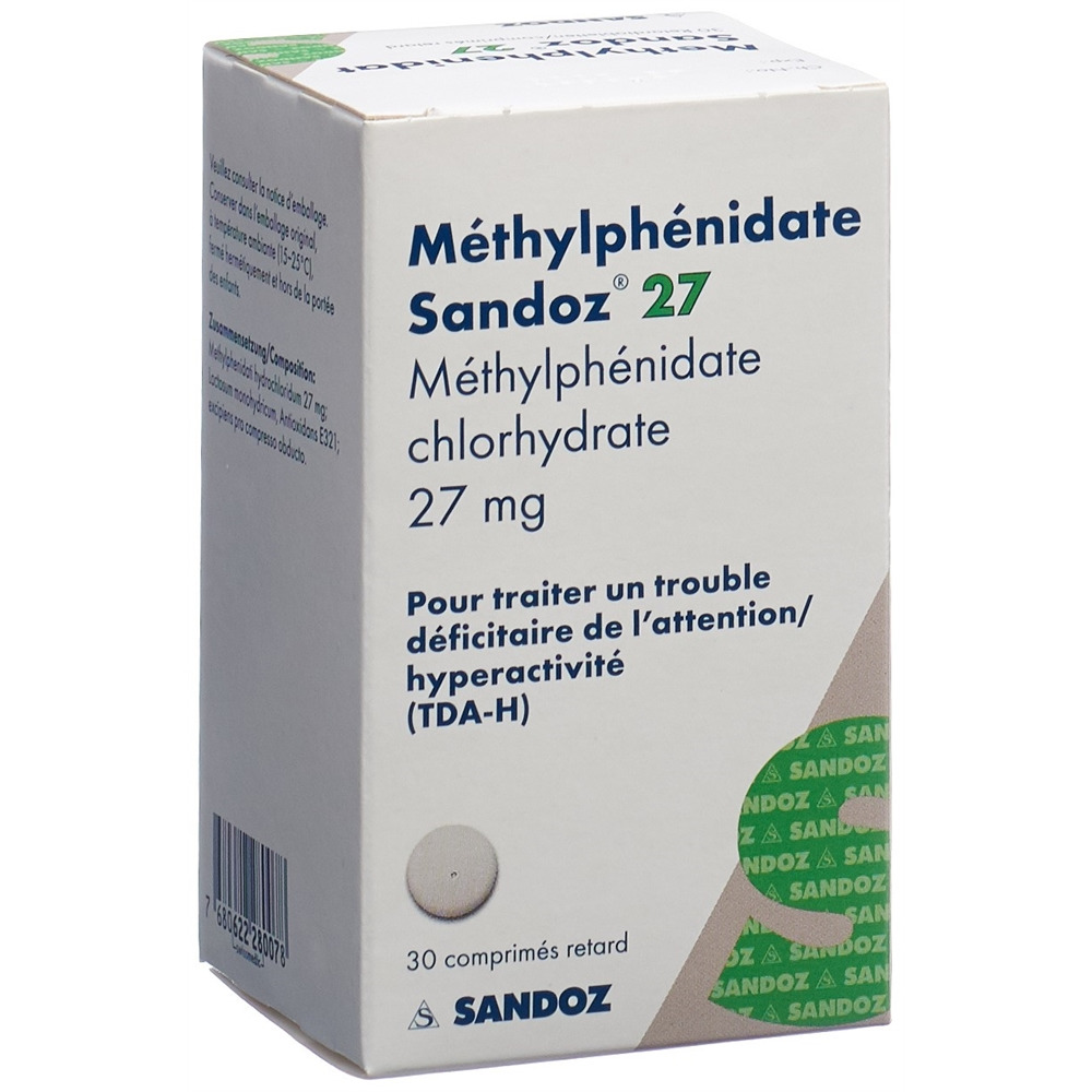 METHYLPHENIDATE Sandoz cpr ret 27 mg bte 30 pce