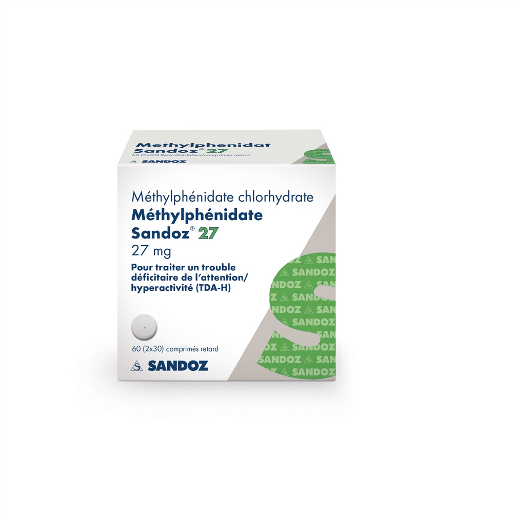 METHYLPHENIDATE Sandoz cpr ret 27 mg bte 60 pce